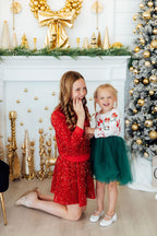 Red Velvet Sequin Twirl Skort by Mila & Rose ®