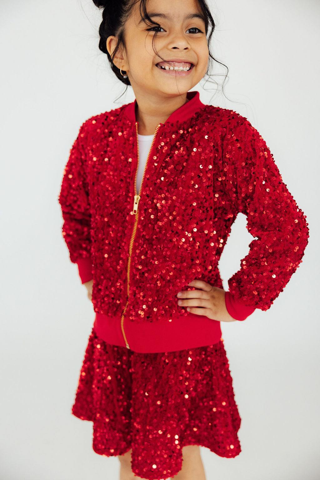 Red Velvet Sequin Twirl Skort by Mila & Rose ®