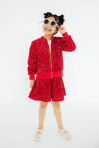 Red Velvet Sequin Twirl Skort by Mila & Rose ®