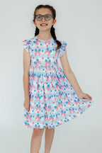 Red, White & Bows Flutter Sleeve Twirl Dress by Mila & Rose ®
