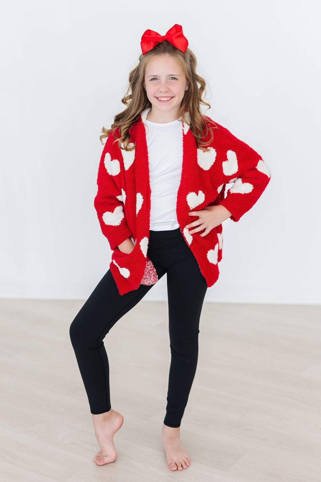 Red/Coconut Heart Cozy Cardigan by Mila & Rose ®