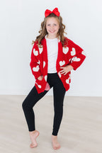 Red/Coconut Heart Cozy Cardigan by Mila & Rose ®