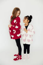 Red/Coconut Heart Cozy Cardigan by Mila & Rose ®