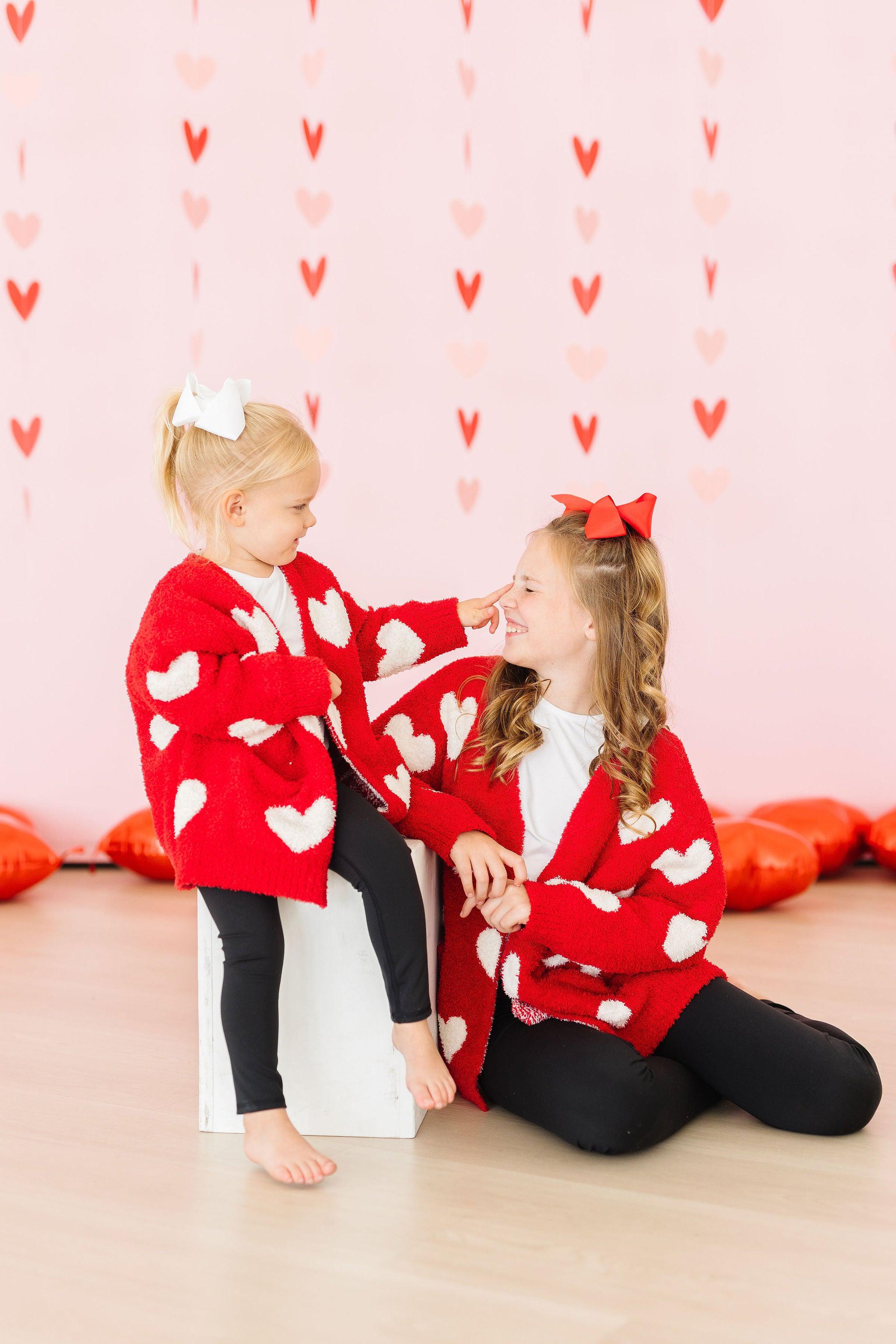 Red/Coconut Heart Cozy Cardigan by Mila & Rose ®