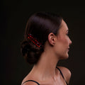 Elegant Red Crystal 2-Piece Hair Comb Set by Bridal Port