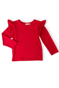 Red L/S Ruffle Tee by Mila & Rose ®