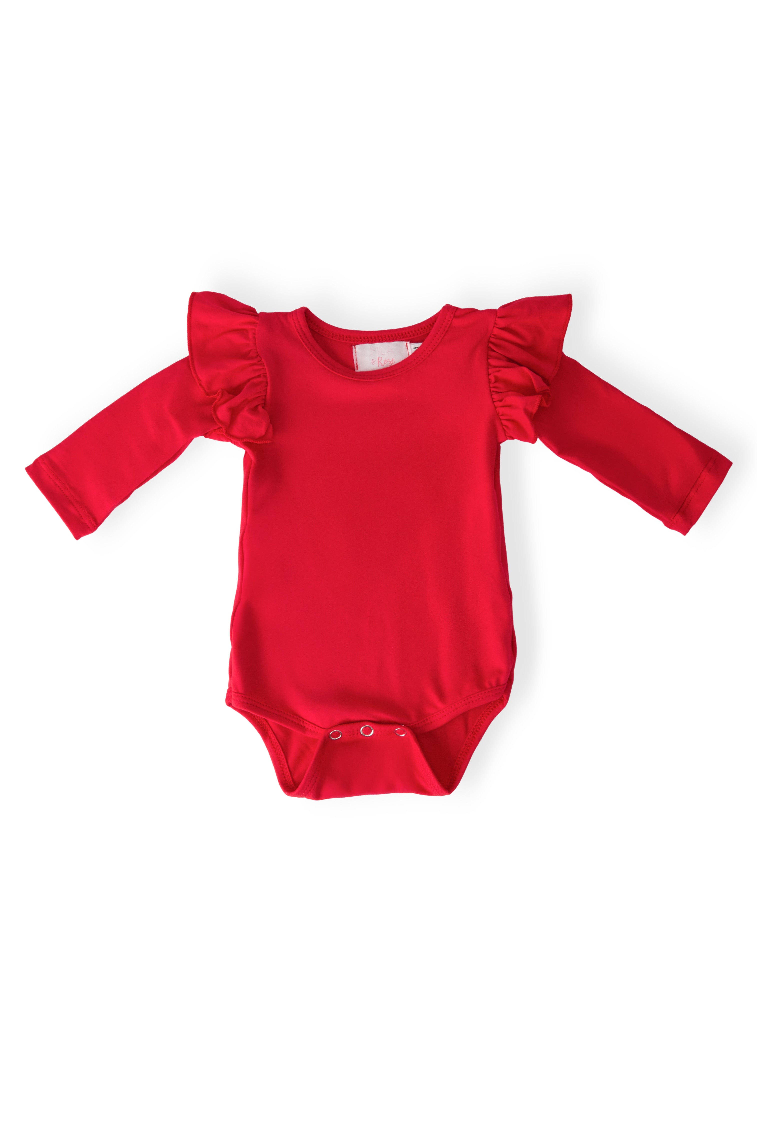 Red L/S Flutter Bodysuit by Mila & Rose ®