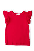 Red S/S Ruffle Tee by Mila & Rose ®