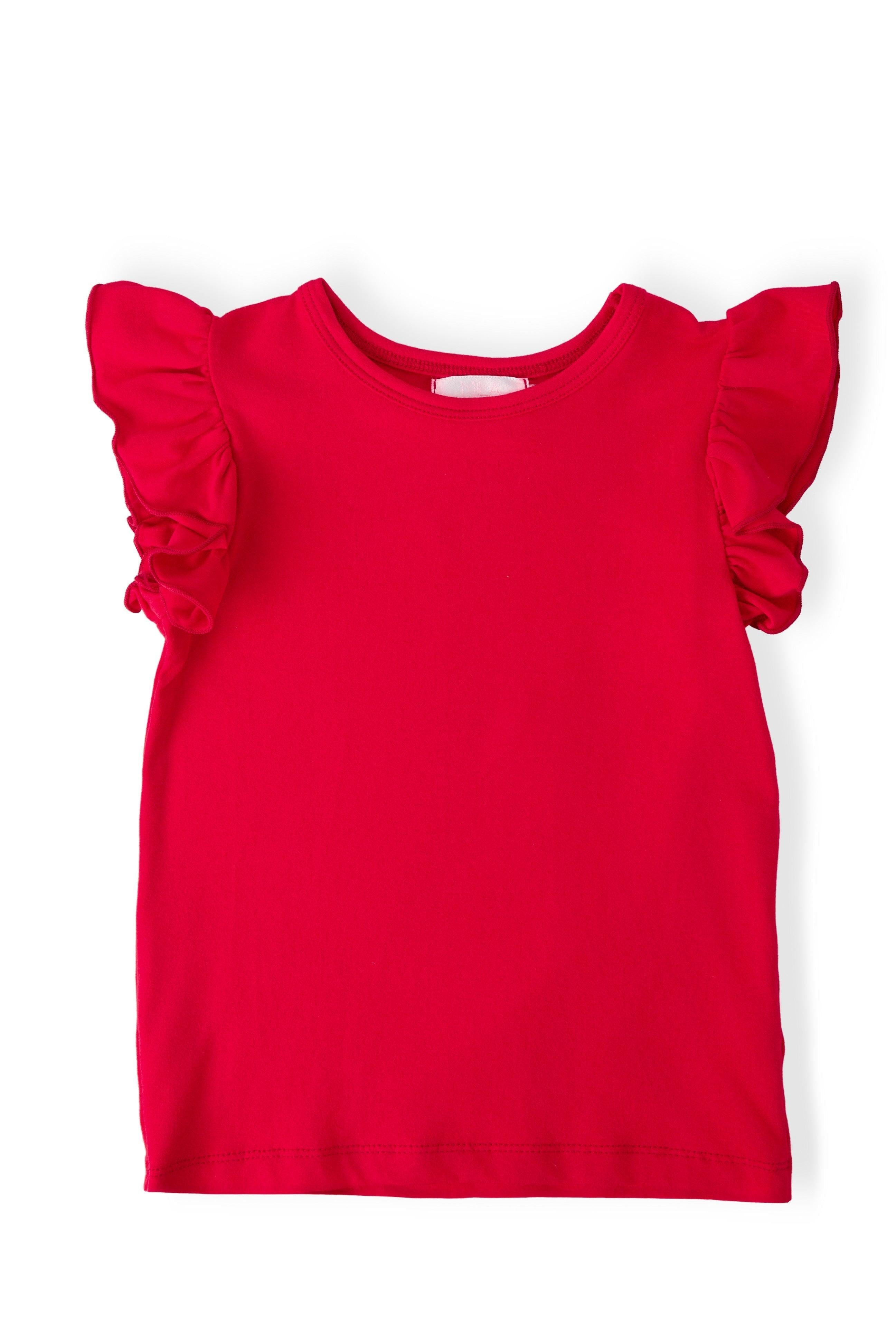 Red S/S Ruffle Tee by Mila & Rose ®