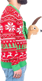 Reindeer Trophy Head 3D LED Lights Adult Unisex Ugly Christmas Sweater by TVStoreOnline
