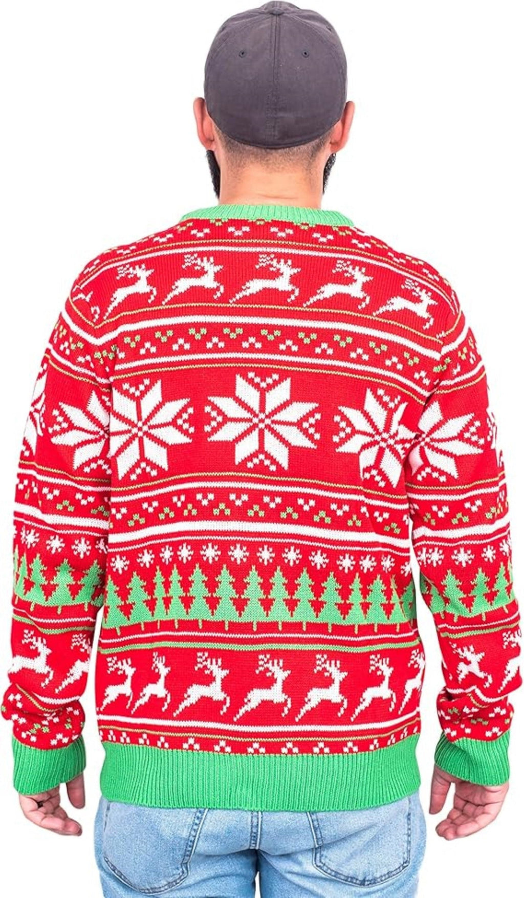 Reindeer Trophy Head 3D LED Lights Adult Unisex Ugly Christmas Sweater by TVStoreOnline
