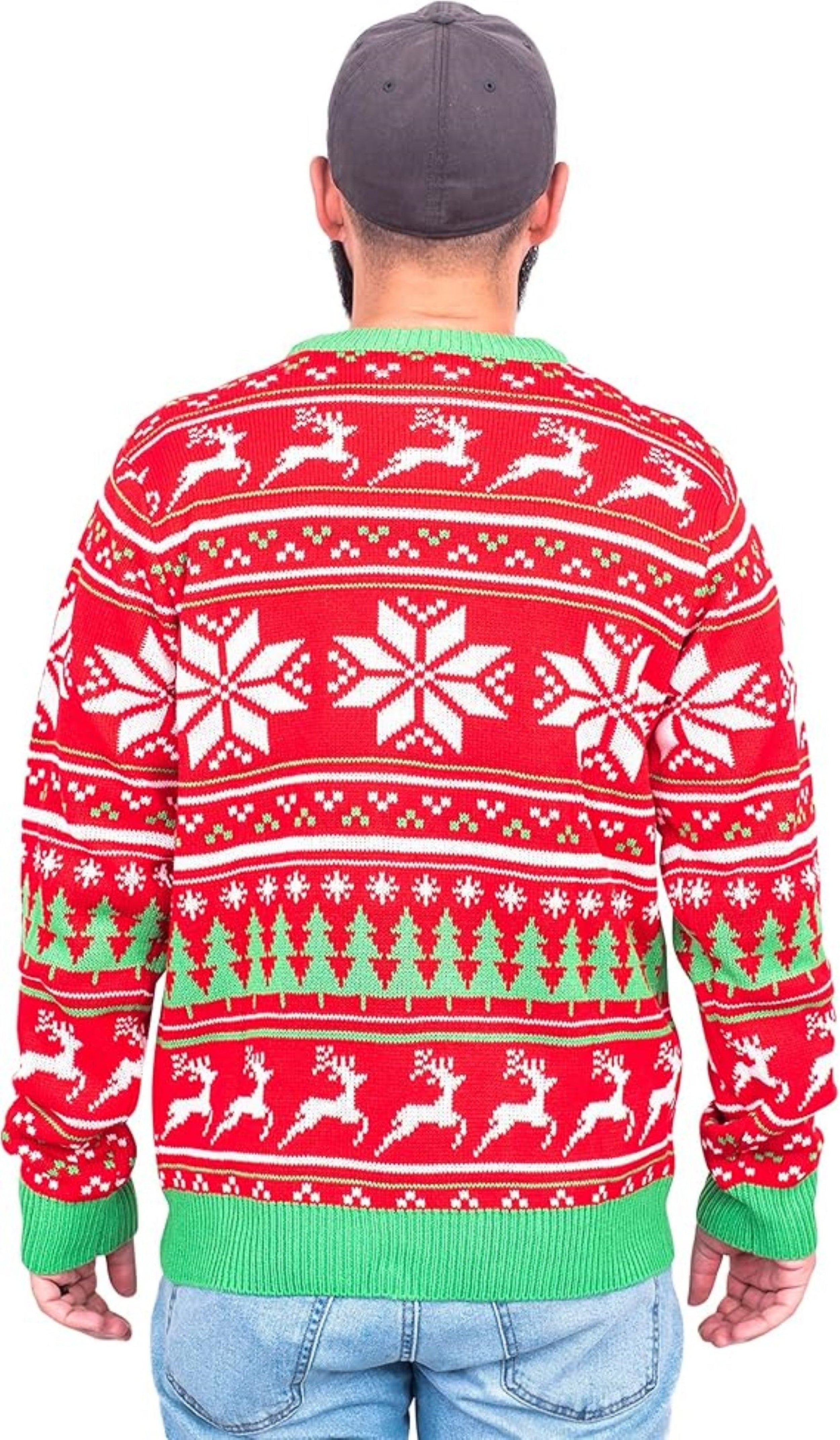 Reindeer Trophy Head 3D LED Lights Adult Unisex Ugly Christmas Sweater by TVStoreOnline