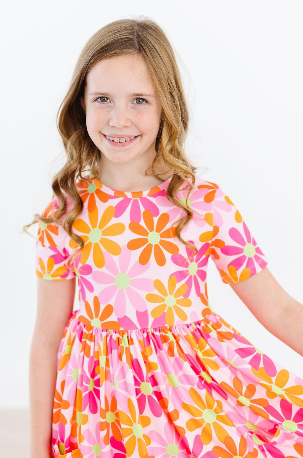 Retro Daisies S/S Pocket Twirl Dress by Mila & Rose ®