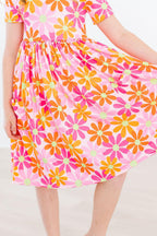 Retro Daisies S/S Pocket Twirl Dress by Mila & Rose ®