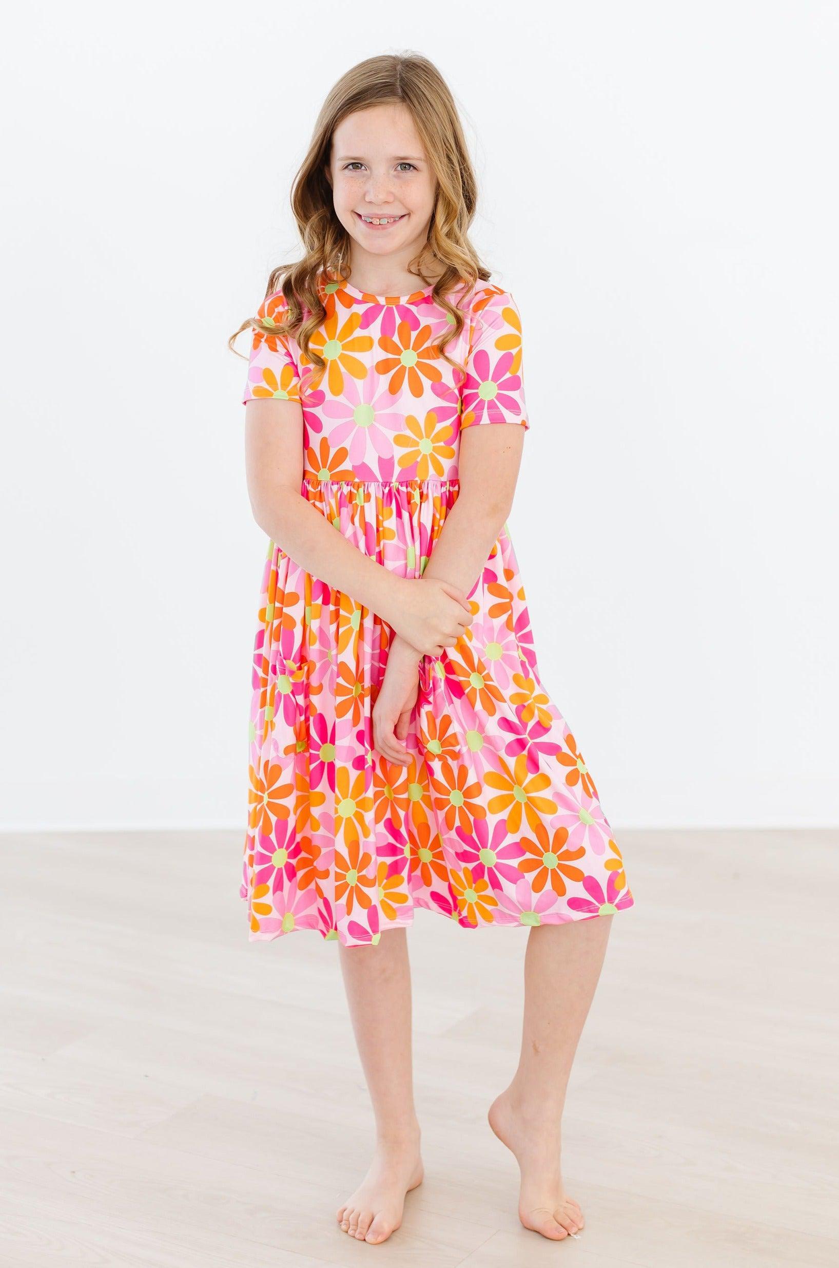 Retro Daisies S/S Pocket Twirl Dress by Mila & Rose ®