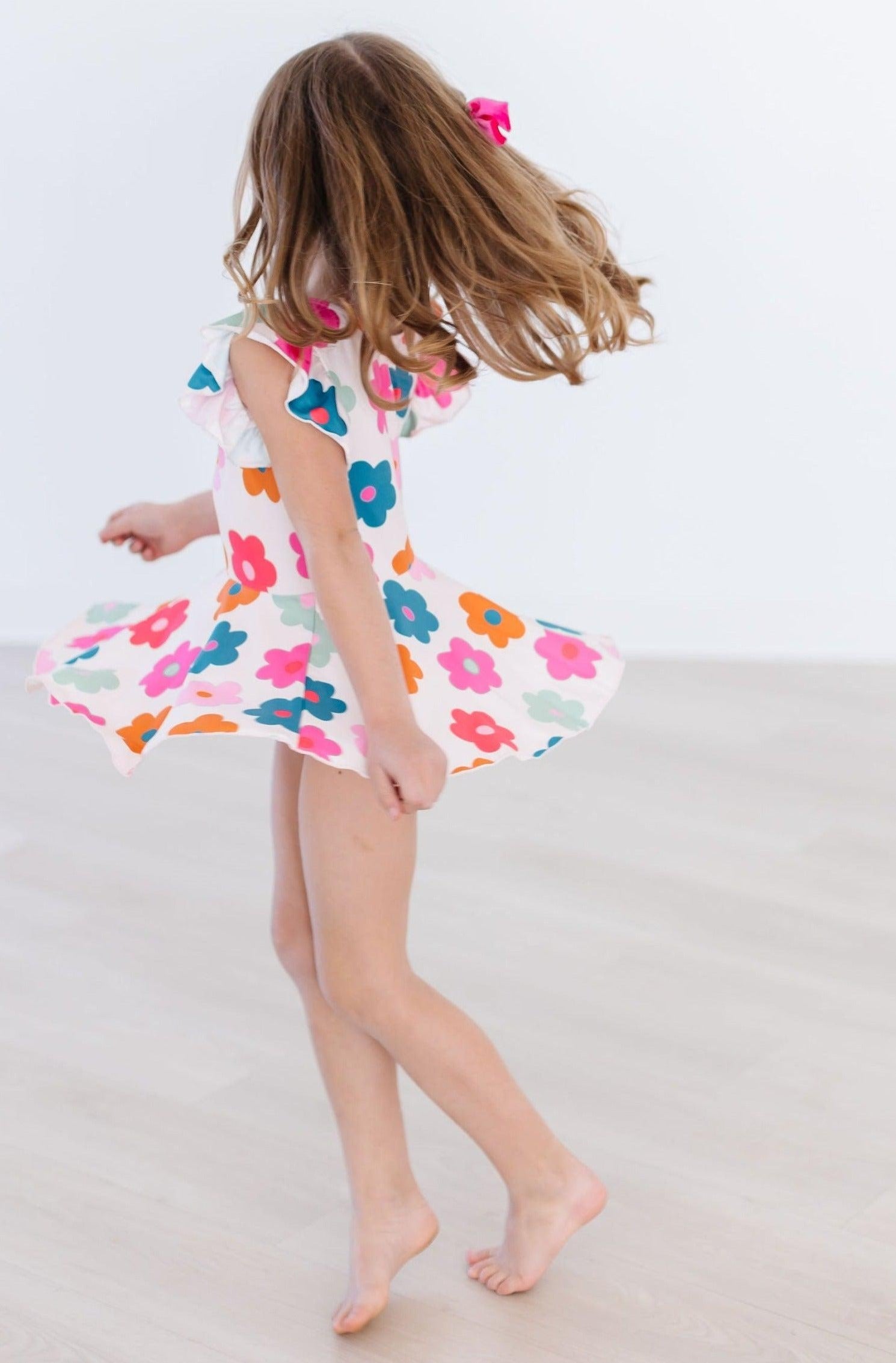 Retro Floral S/S Twirl Leotard by Mila & Rose ®