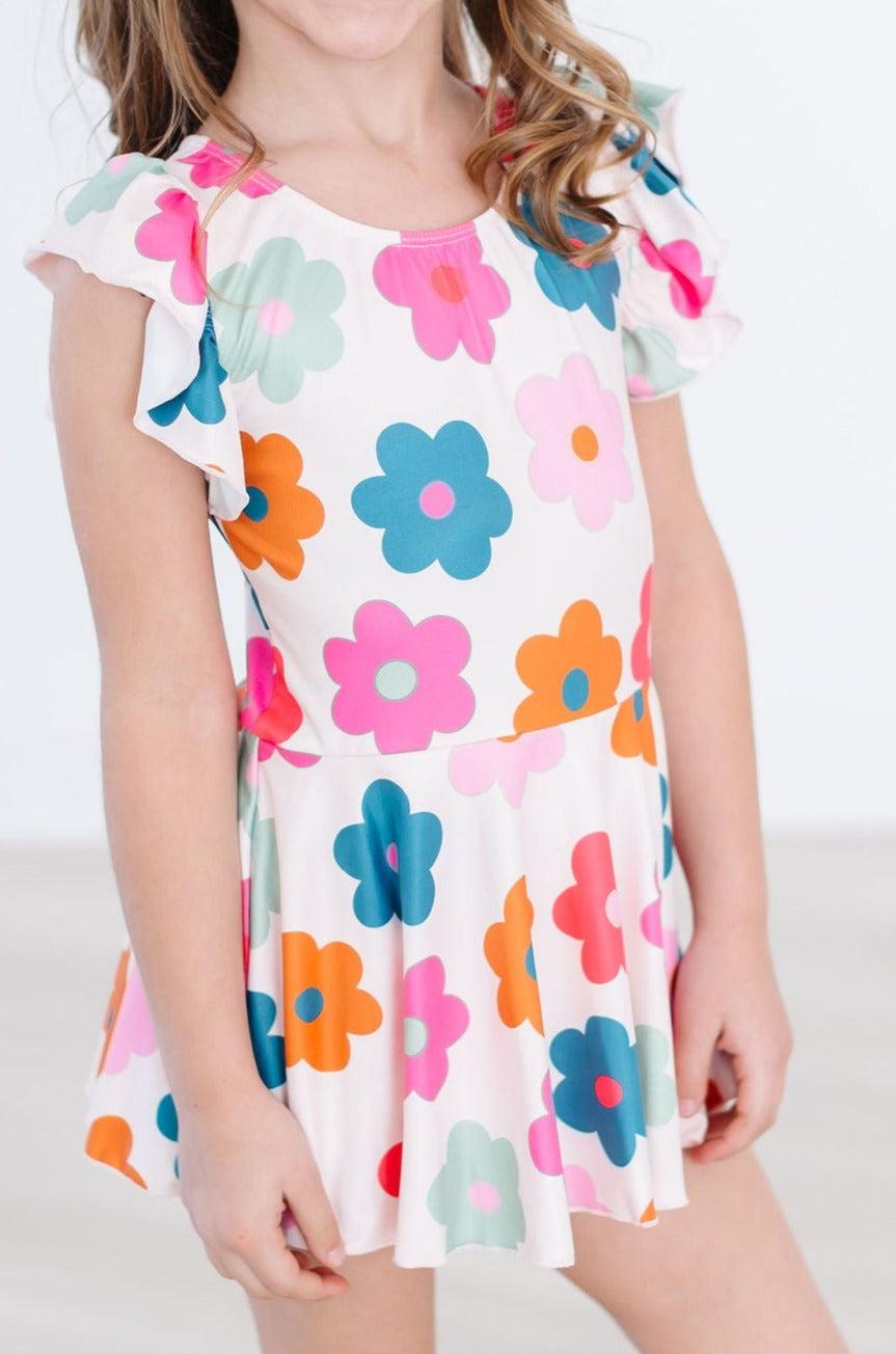 Retro Floral S/S Twirl Leotard by Mila & Rose ®