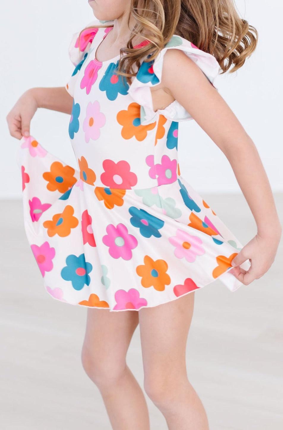 Retro Floral S/S Twirl Leotard by Mila & Rose ®