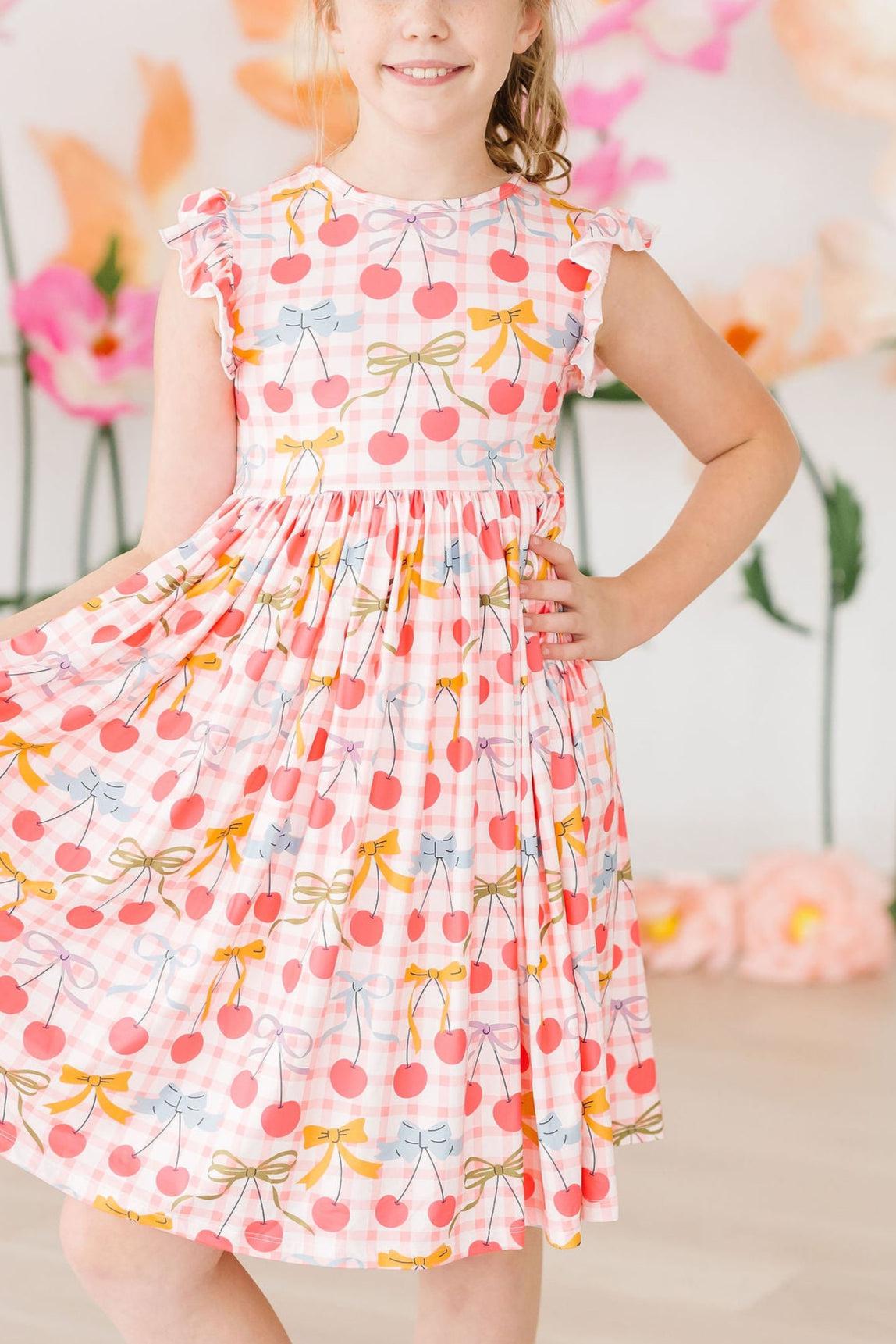 Retro Picnic Flutter Sleeve Twirl Dress by Mila & Rose ®