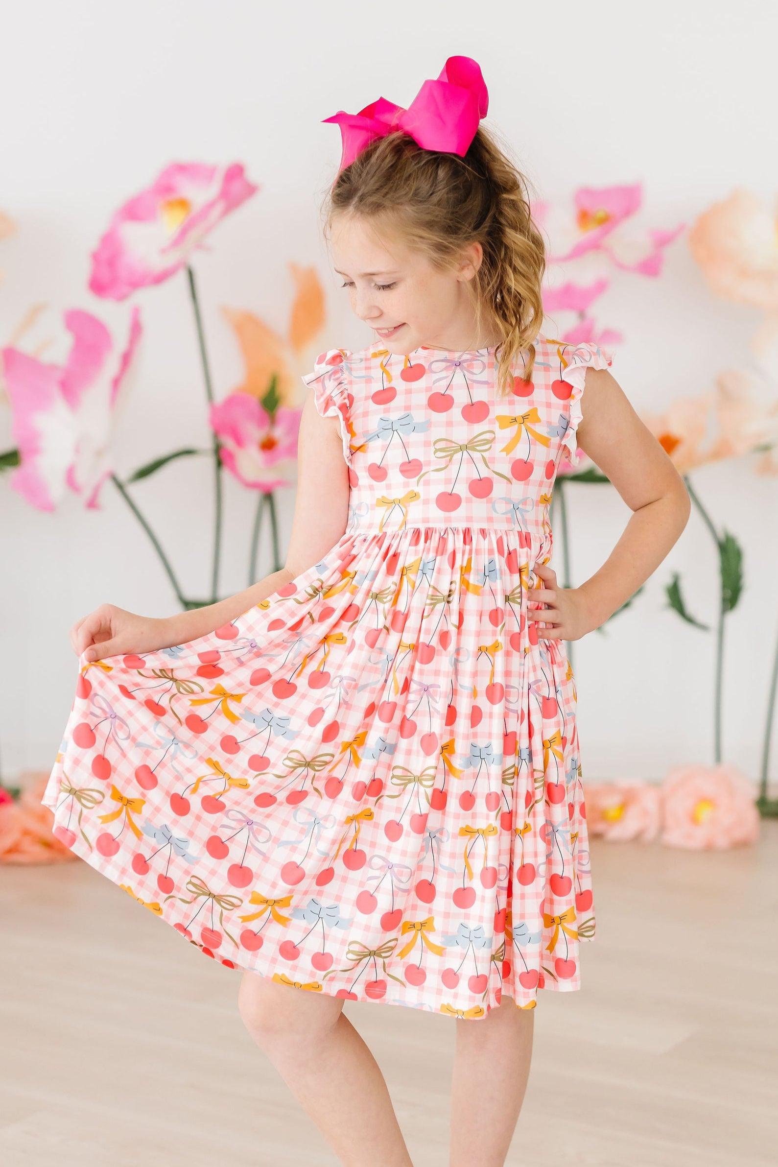 Retro Picnic Flutter Sleeve Twirl Dress by Mila & Rose ®