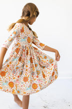 Retro Unicorns 3/4 Sleeve Pocket Twirl Dress by Mila & Rose ®