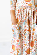 Retro Unicorns 3/4 Sleeve Pocket Twirl Dress by Mila & Rose ®
