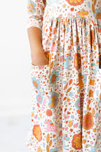 Retro Unicorns 3/4 Sleeve Pocket Twirl Dress by Mila & Rose ®