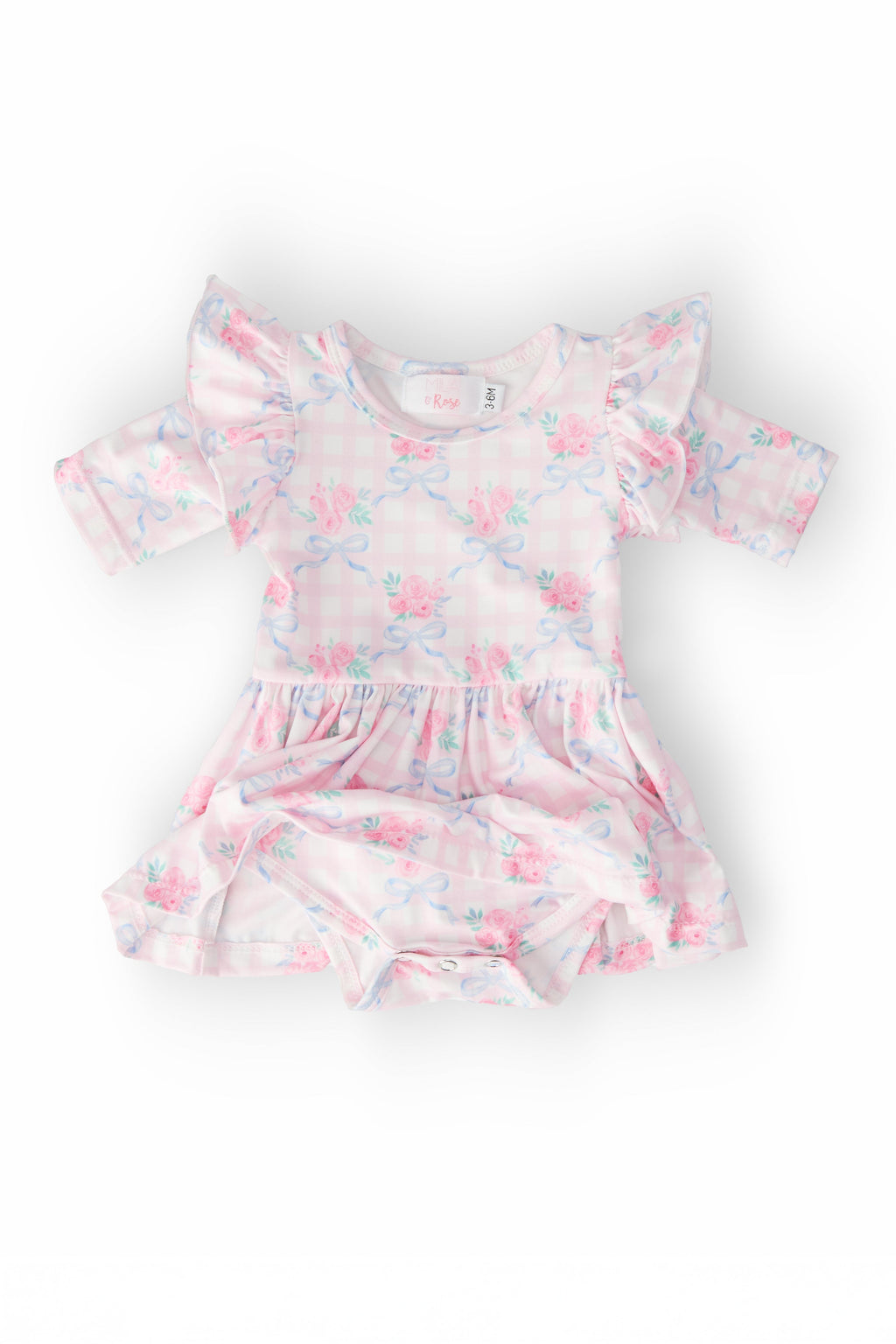 Ribbons & Roses 3/4 Sleeve Flutter Twirl Bodysuit by Mila & Rose ®