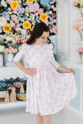 Ribbons & Roses 3/4 Sleeve Ruffle Twirl Dress by Mila & Rose ®