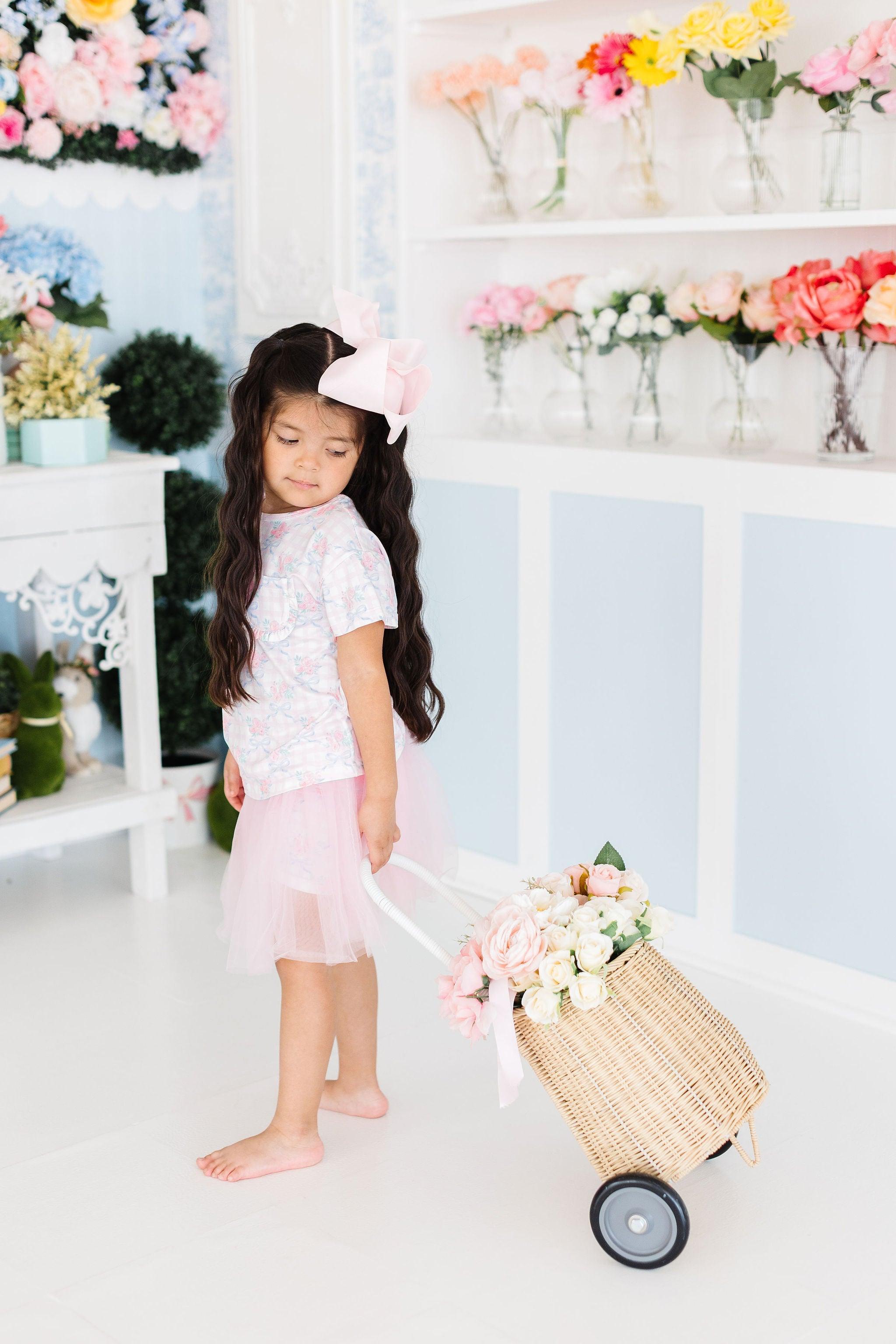 Ribbons & Roses Ruffle Pocket Tee by Mila & Rose ®