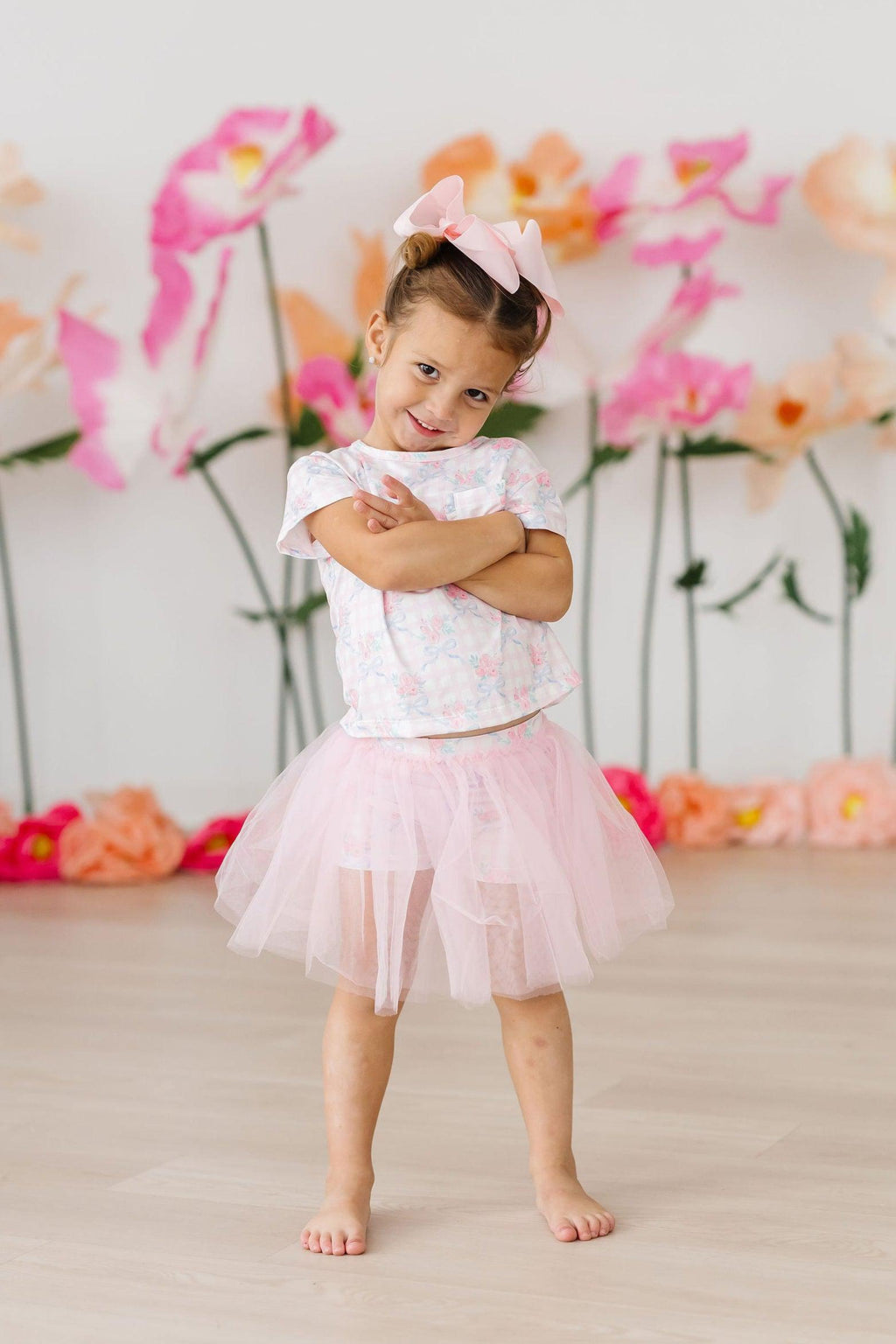 Ribbons & Roses Ruffle Pocket Tee by Mila & Rose ®