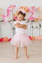 Ribbons & Roses Ruffle Pocket Tee by Mila & Rose ®