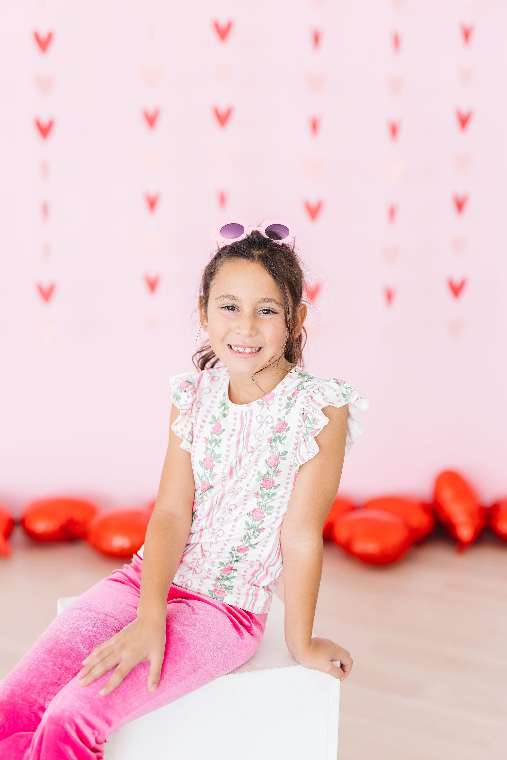 Rosebud Bows S/S Ruffle Tee by Mila & Rose ®
