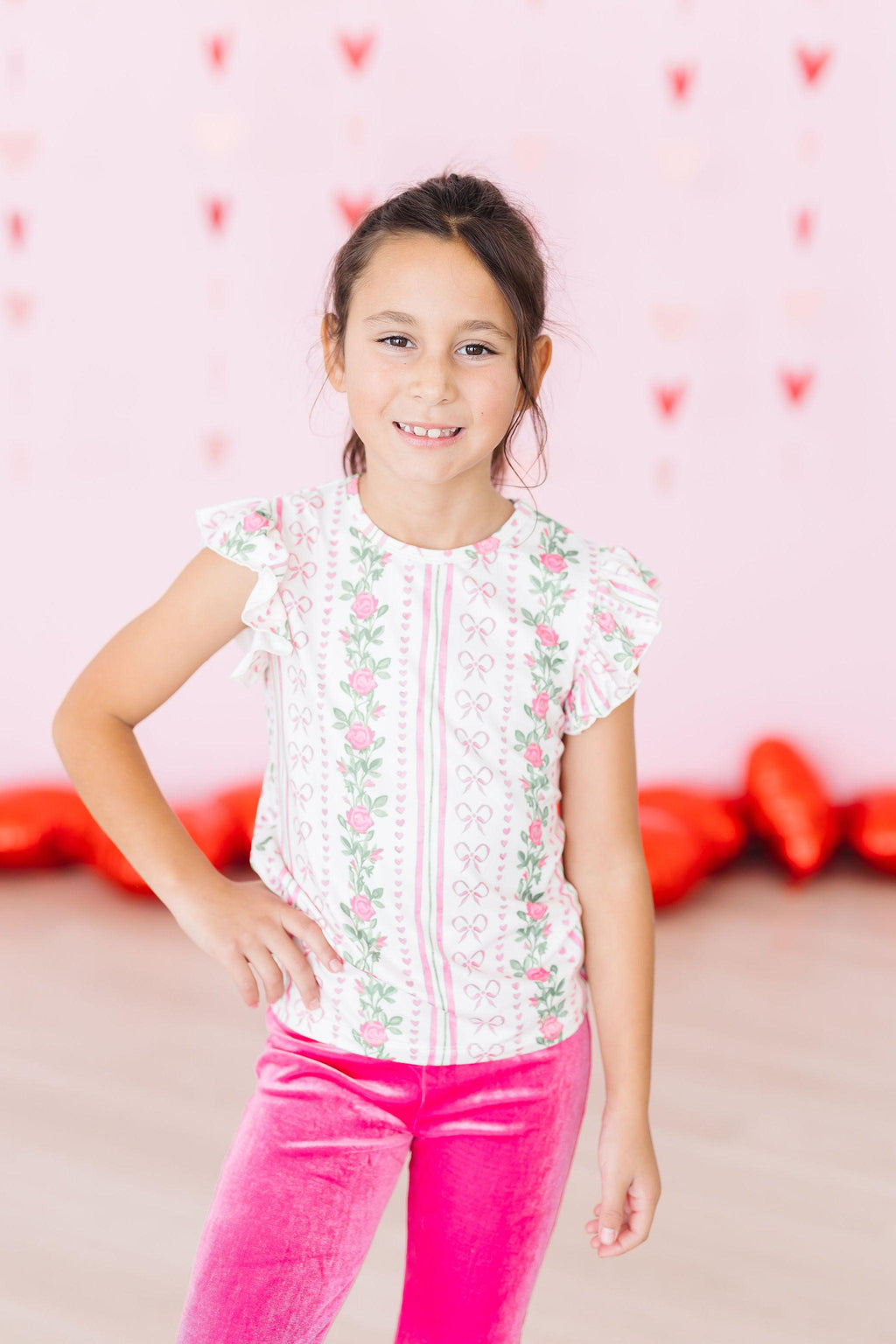 Rosebud Bows S/S Ruffle Tee by Mila & Rose ®
