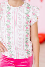 Rosebud Bows S/S Ruffle Tee by Mila & Rose ®