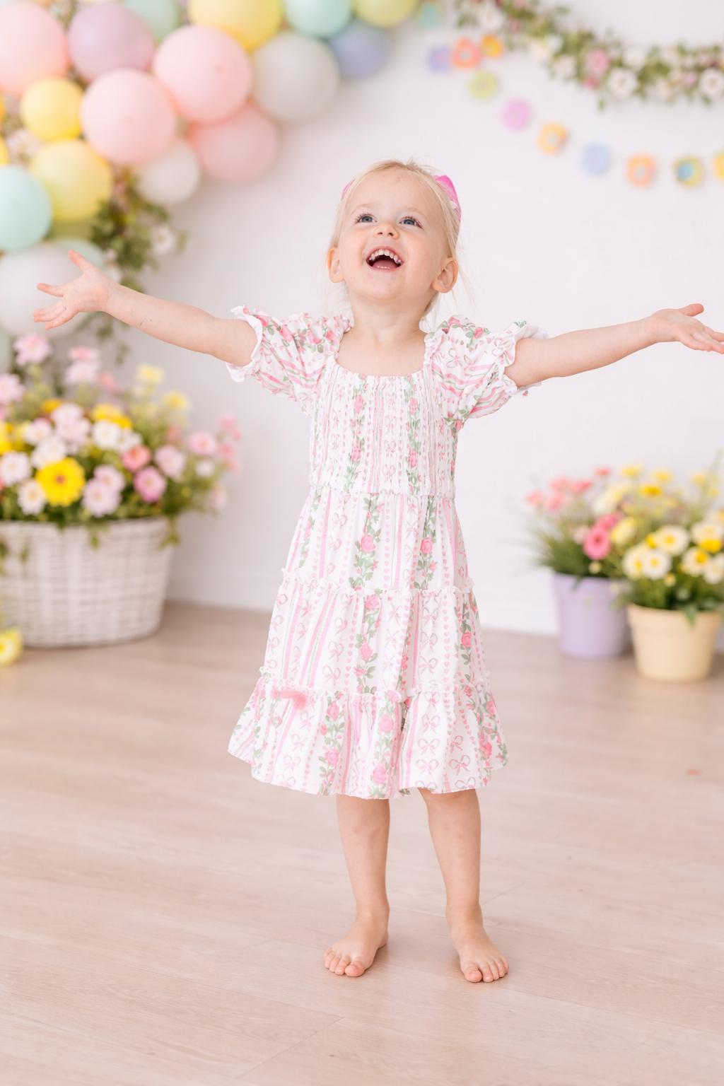 Rosebud Bows Smocked Ruffle Dress by Mila & Rose ®