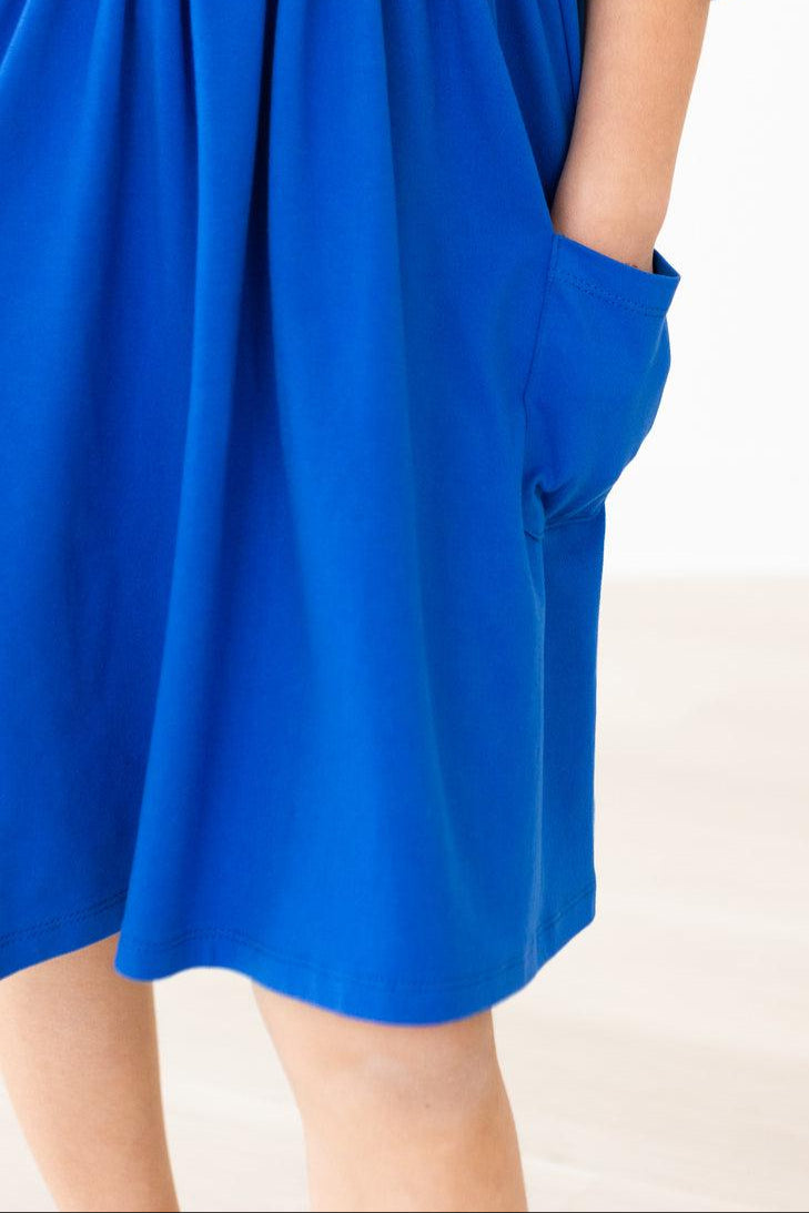 Royal Blue 3/4 Sleeve Pocket Twirl Dress by Mila & Rose ®