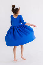 Royal Blue 3/4 Sleeve Pocket Twirl Dress by Mila & Rose ®