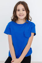 Royal Blue Ruffle Pocket Tee by Mila & Rose ®