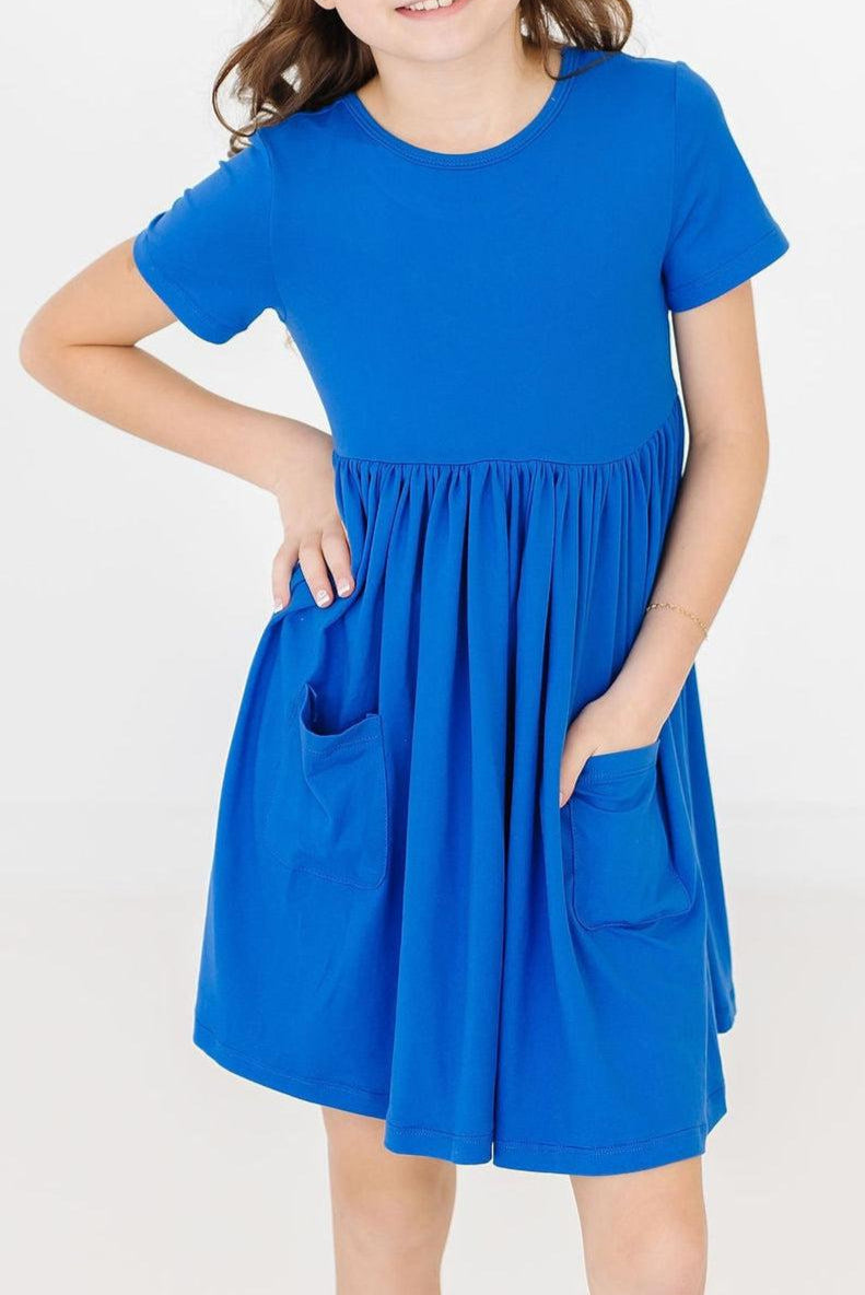 Royal Blue S/S Pocket Twirl Dress by Mila & Rose ®