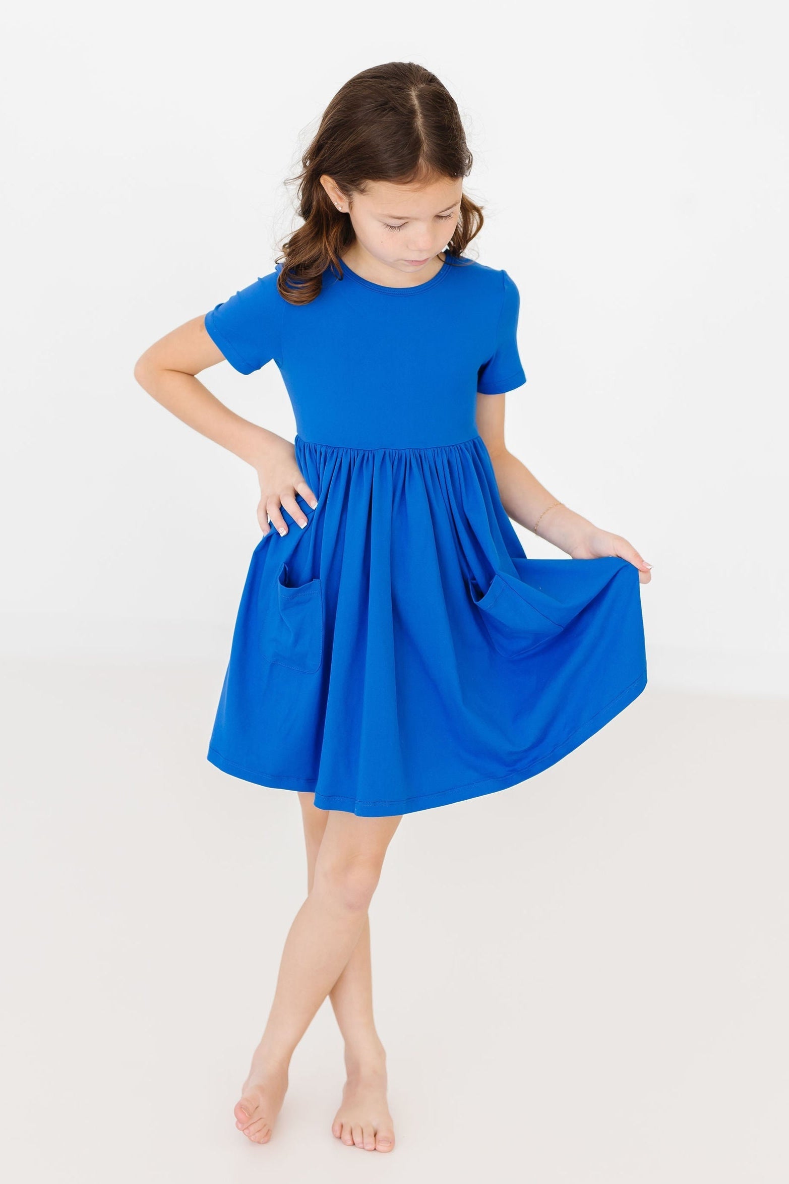 Royal Blue S/S Pocket Twirl Dress by Mila & Rose ®