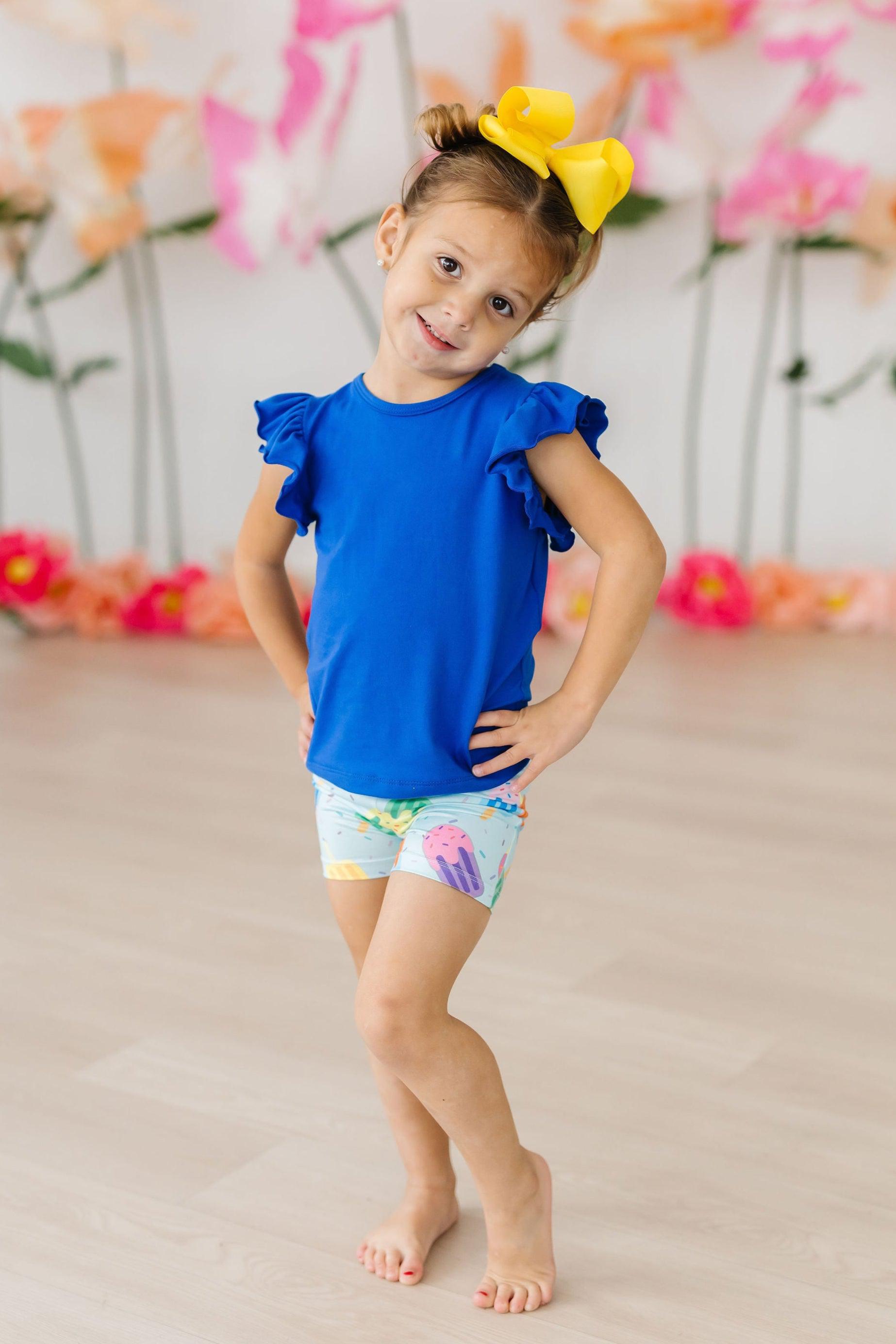 Royal Blue S/S Ruffle Tee by Mila & Rose ®