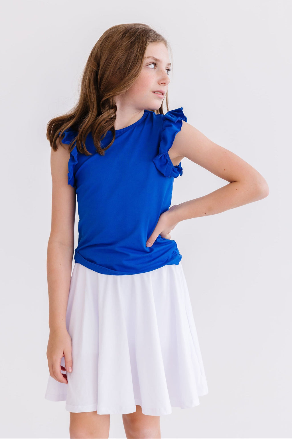 Royal Blue S/S Ruffle Tee by Mila & Rose ®