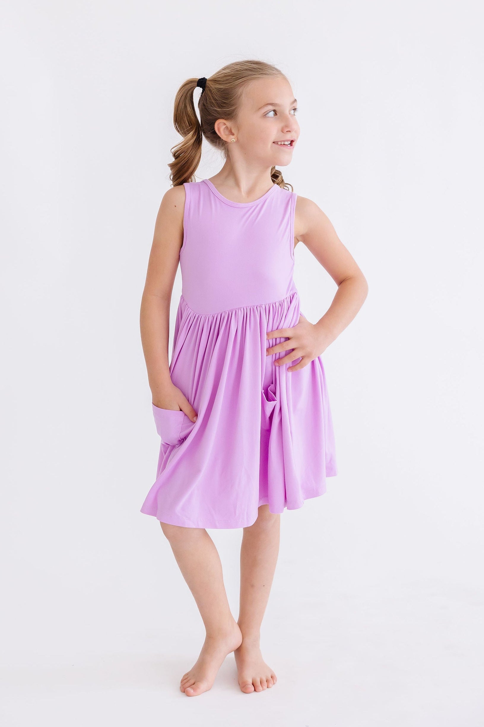 Bright Lilac Tank Pocket Twirl Dress by Mila & Rose ®
