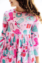 Christmas Cowgirl L/S Pocket Twirl Dress by Mila & Rose ®