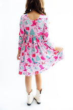 Christmas Cowgirl L/S Pocket Twirl Dress by Mila & Rose ®