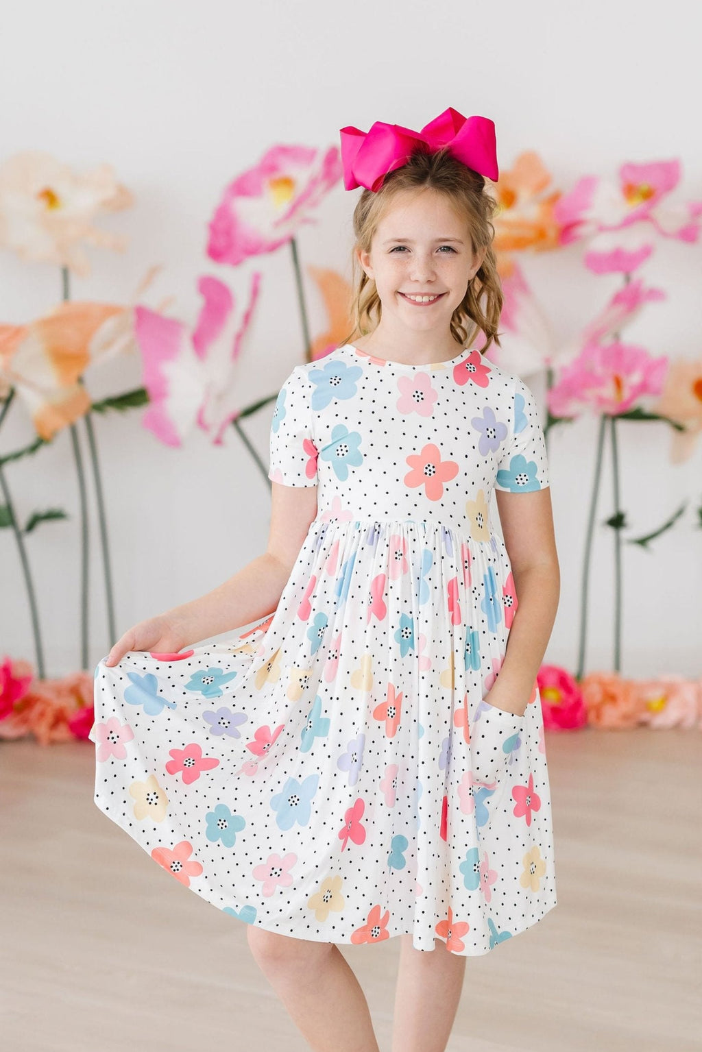 Dots & Daisies S/S Pocket Twirl Dress by Mila & Rose ®