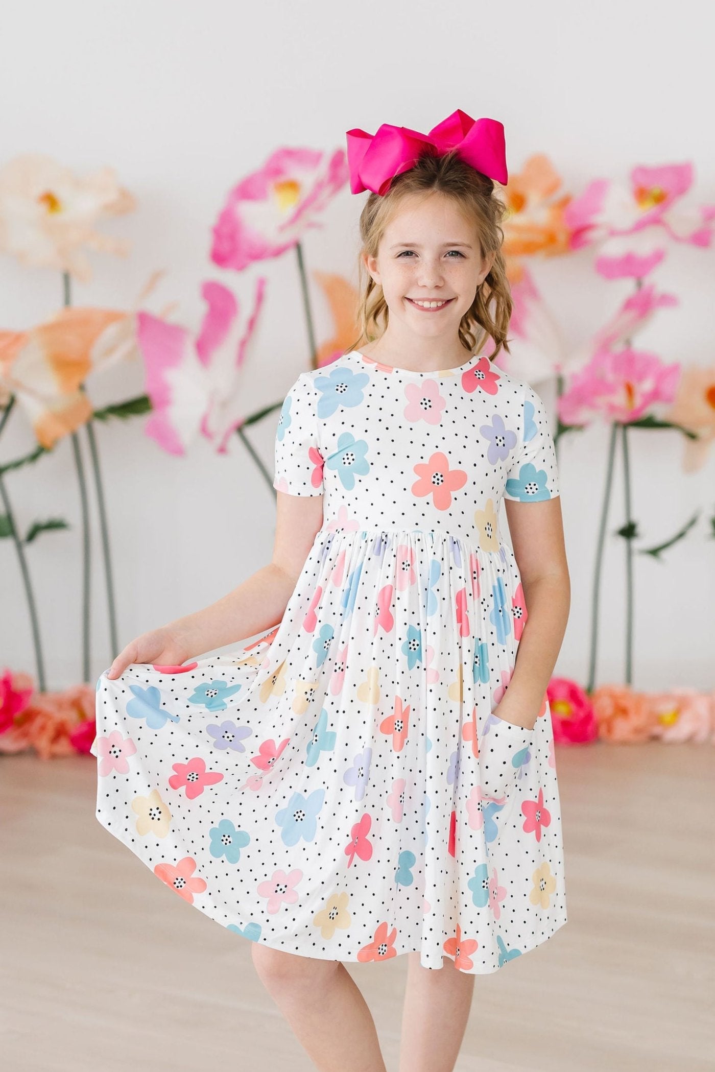 Dots & Daisies S/S Pocket Twirl Dress by Mila & Rose ®