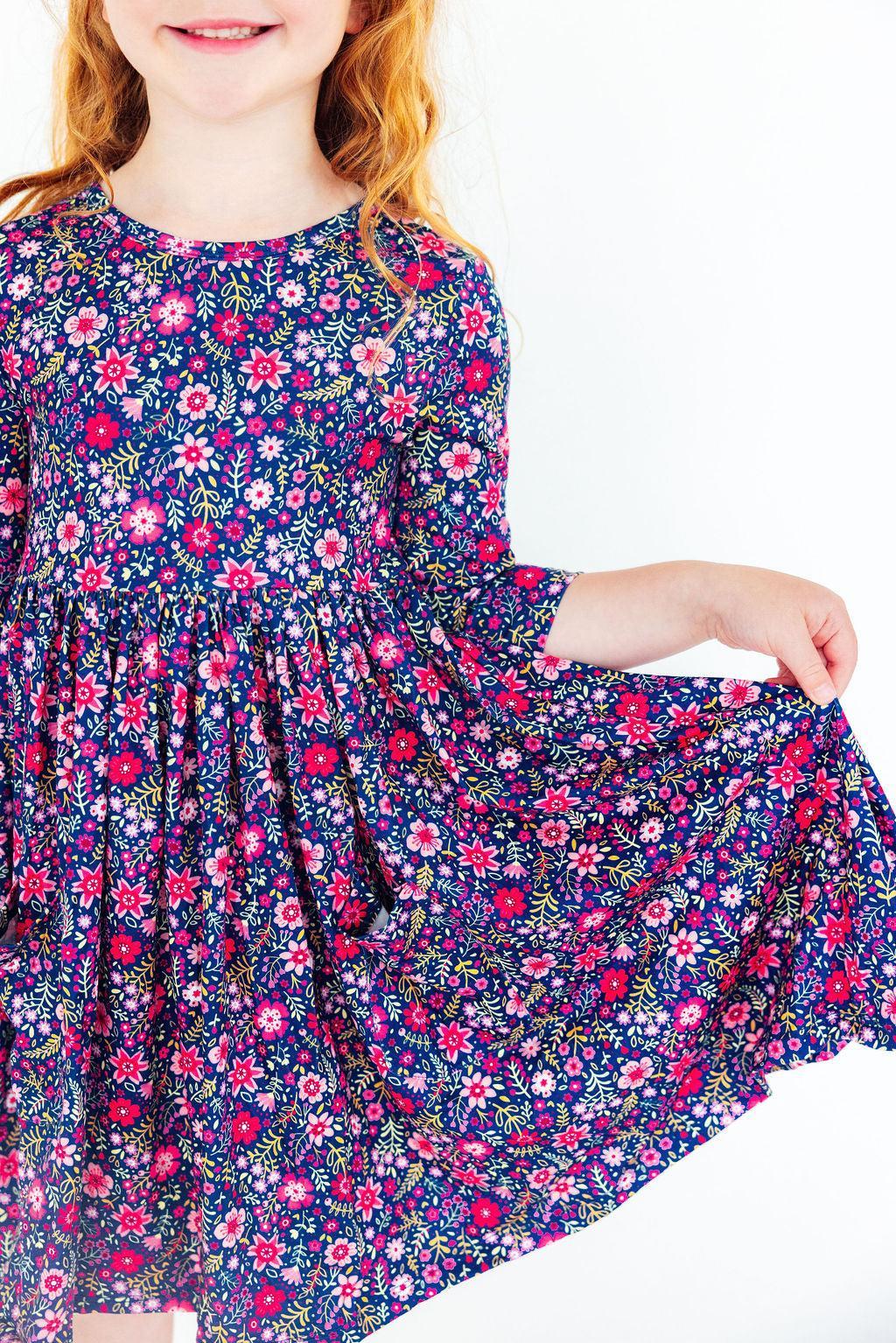 Flower Farm 3/4 Sleeve Pocket Twirl Dress by Mila & Rose ®