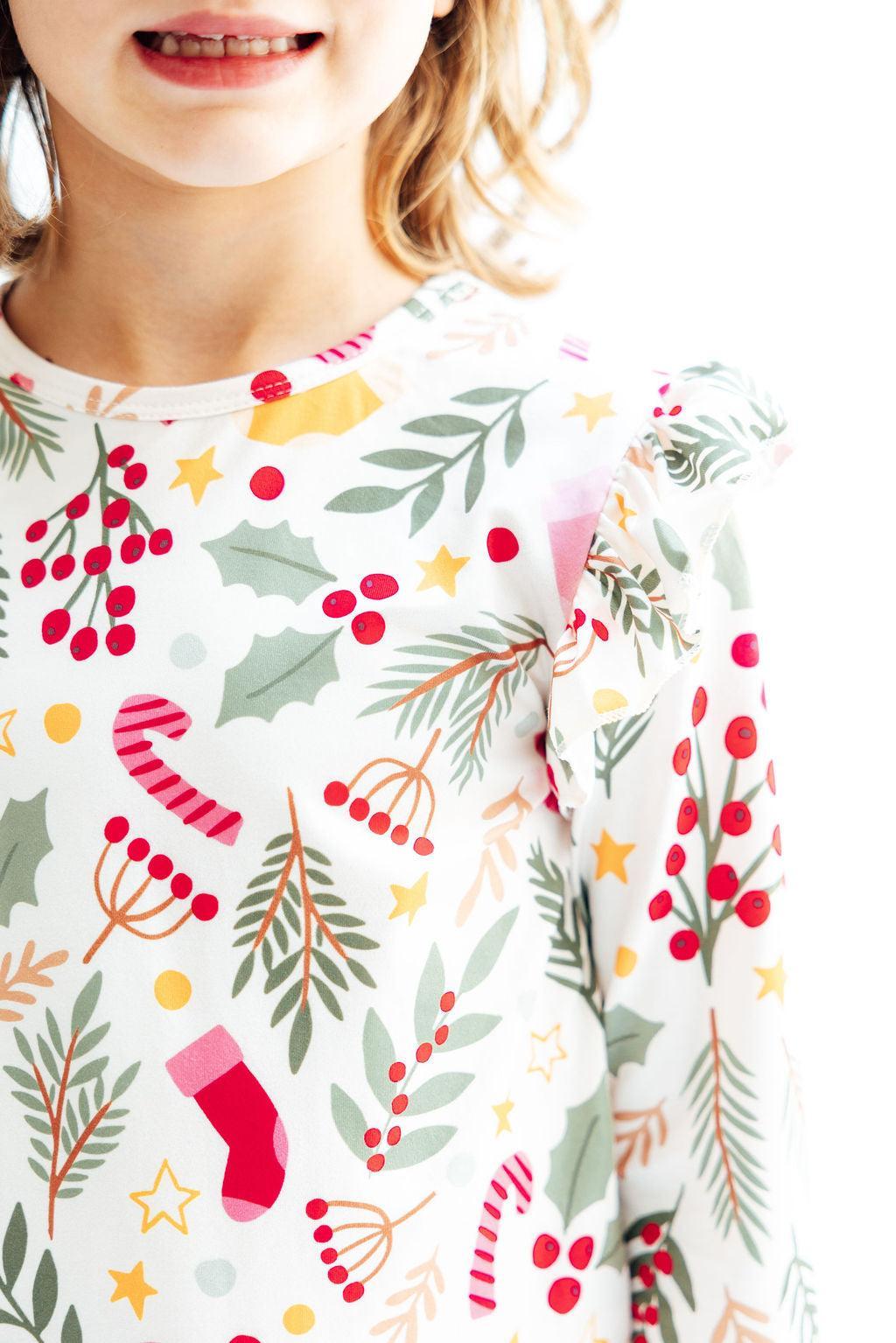 Holly Jolly Christmas L/S Ruffle Tee by Mila & Rose ®